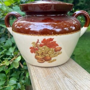 Vintage McCoy 342 Grapes And Walnuts Crock